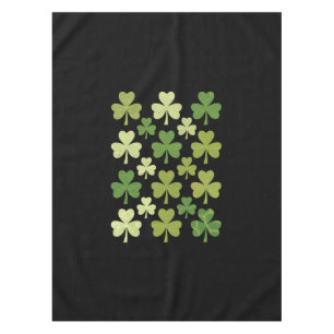 St Patrick's Day Heart Lucky Clover Shamrock Tablecloth