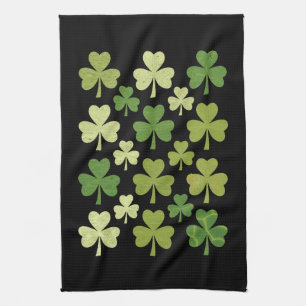 St Patrick's Day Heart Lucky Clover Shamrock  Tea Towel