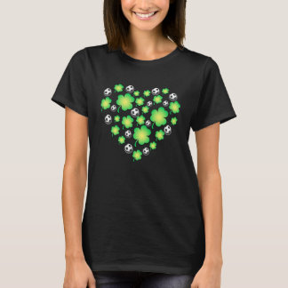 St Patricks day Heart made of c and soccer balls T-Shirt