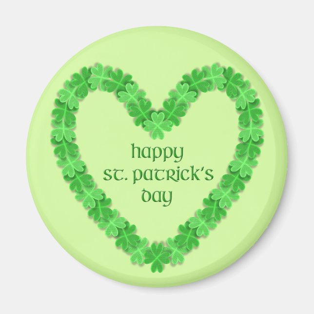 St Patrick's Day Heart Magnet (Front)