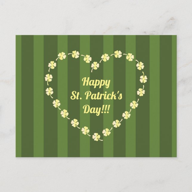 St. Patricks Day Heart Postcard (Front)