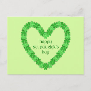 St Patrick's Day Heart Postcard