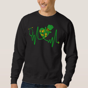 St Patricks Day Heartbeat Shamrock Stethoscope Nur Sweatshirt
