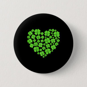 St Patricks Day Hearts Shamrock Clover Women Girls 6 Cm Round Badge