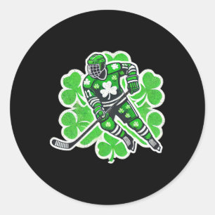 St Patrick's Day Hockey Irish Boys Saint Paddy's S Classic Round Sticker