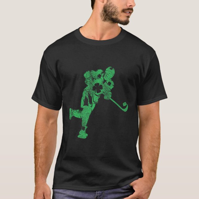 St Patrick's Day Hockey Irish Boys Saint Paddy's S T-Shirt (Front)