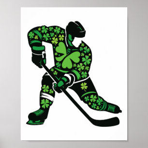 St Patricks Day Hockey Player - Shamrock Spirit Sp Poster