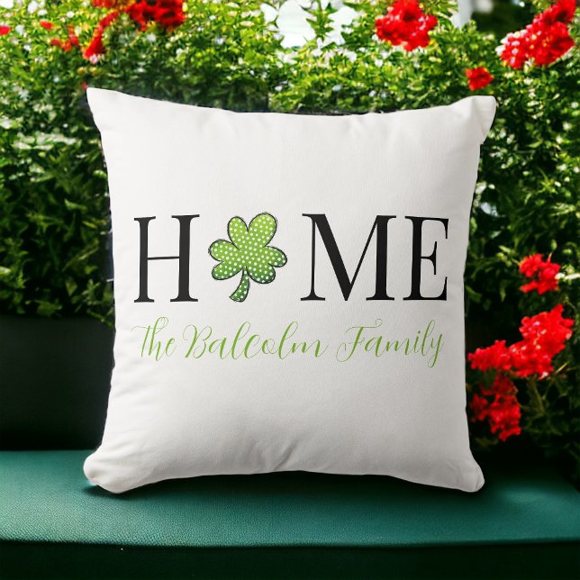 St Patrick's Day Home Polka Dot Shamrock Custom Cushion (Creator Uploaded)