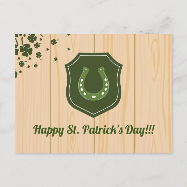 St. Patrick's Day Horse Shoe Postcard (Front)