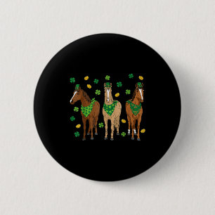 St patrick's day horses equestrian women girls kid 6 cm round badge