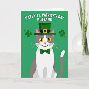 St Patricks Day Husband Cat Card