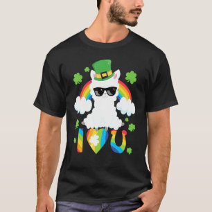 St Patricks Day I Love You Llama Rainbow Heart U H T-Shirt
