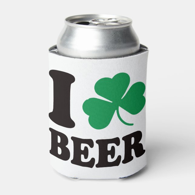 St Patricks Day I Shamrock Beer Can Cooler (Can Front)