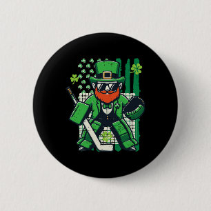 St Patricks Day Ice Hockey Us Flag Saint Paddys Me 6 Cm Round Badge