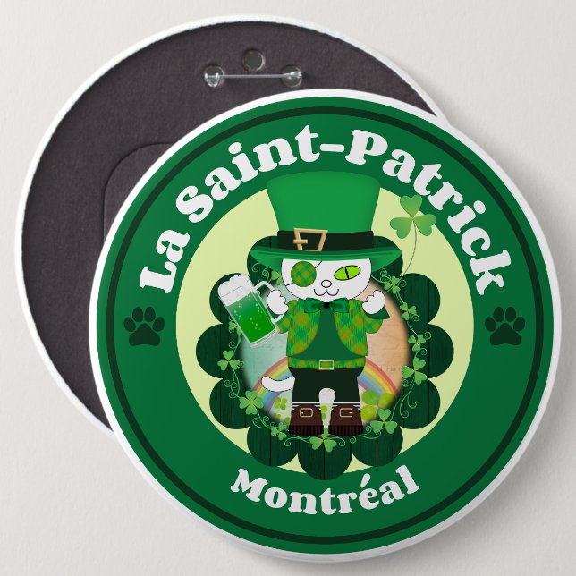 St. Patrick's Day in Montreal 6 Cm Round Badge (Front & Back)