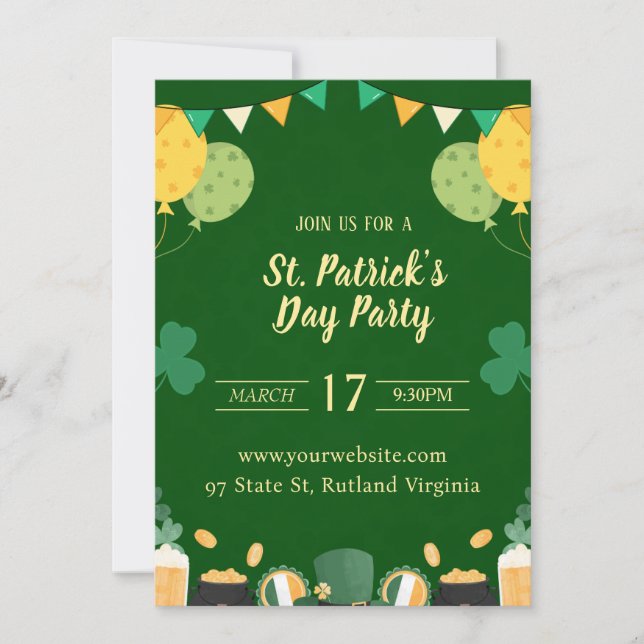 St Patricks Day invitation (Front)