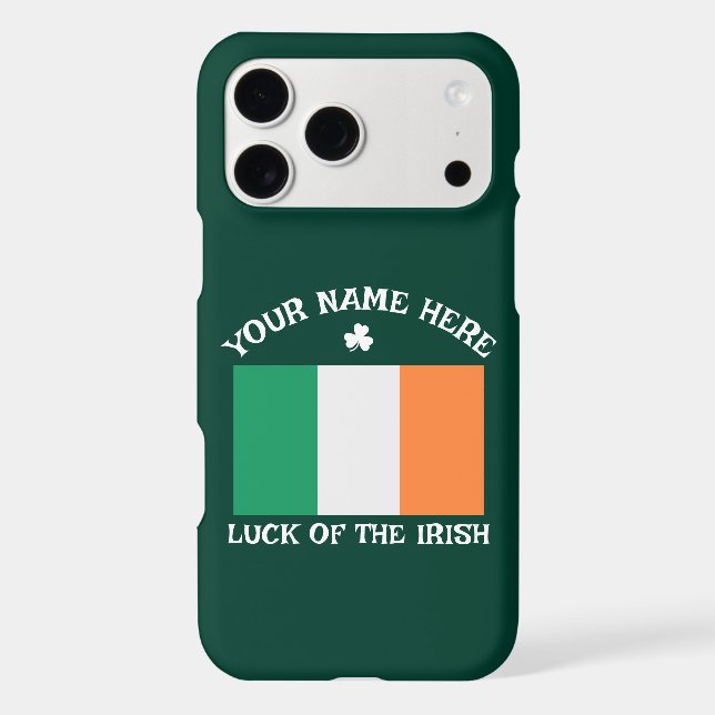 St Patrick's Day Ireland Flag Custom Name Shamrock (Back)