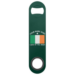 St Patrick's Day Ireland Flag Custom Name Shamrock