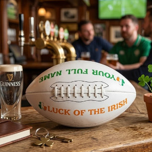 St Patrick's Day Ireland Flag Shamrock Custom Name Football
