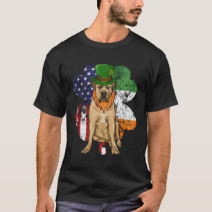 St Patricks Day Irish American Flag Boerboel Dog T-Shirt