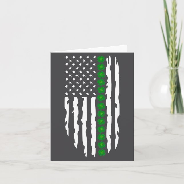 St. Patrick's Day Irish American Flag  Card (Front)