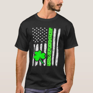 St Patrick's Day Irish American Flag  Happy St Pat T-Shirt