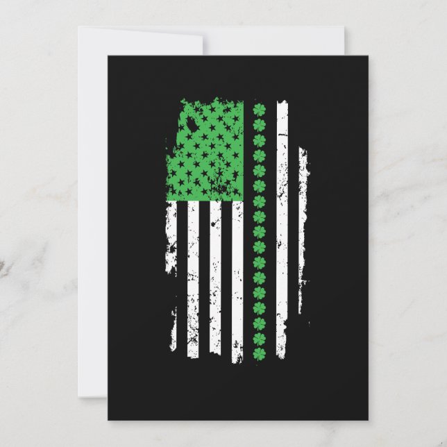 St. Patrick's Day Irish American Flag Invitation (Front)