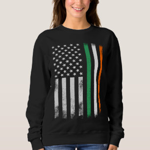 St Patrick's Day Irish American Flag Ireland Vinta Sweatshirt