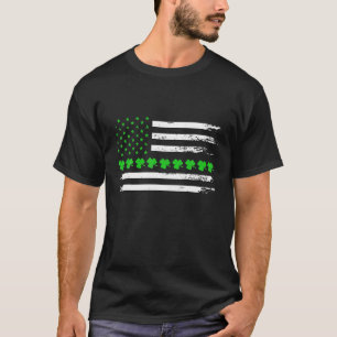 St Patrick's Day Irish American Flag Shamrock Gift T-Shirt