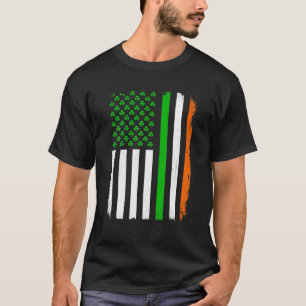 St. Patrick's Day Irish American Flag Shamrock Men T-Shirt
