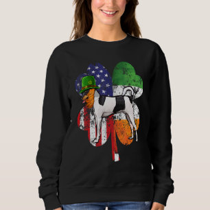 St Patricks Day Irish American Flag Toy Fox Terrie Sweatshirt