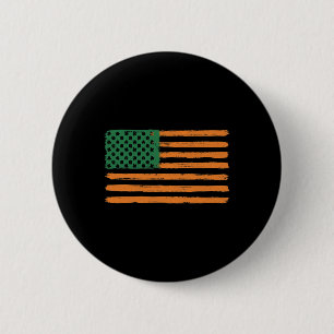 St Patricks Day Irish American Flag Usa Ireland Sh 6 Cm Round Badge
