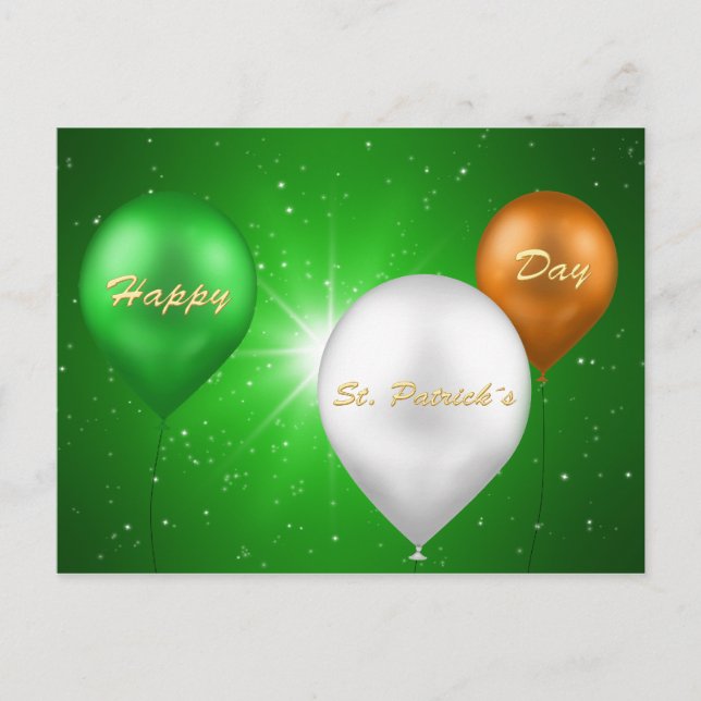 St. Patrick's Day Irish Balloons - Postcard (Front)