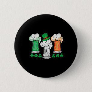 St Patricks Day Irish Beer Ireland Flag Clovers Sh 6 Cm Round Badge