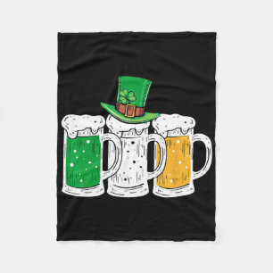 St Patricks Day Irish Beer Ireland Flag Clovers Sh Fleece Blanket