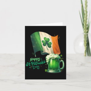St Patrick's Day Irish Beer Ireland Flag Men Women Card