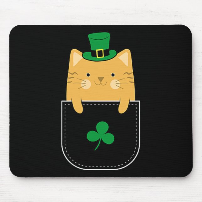 St Patricks Day Irish Cat Lover  Mouse Pad (Front)