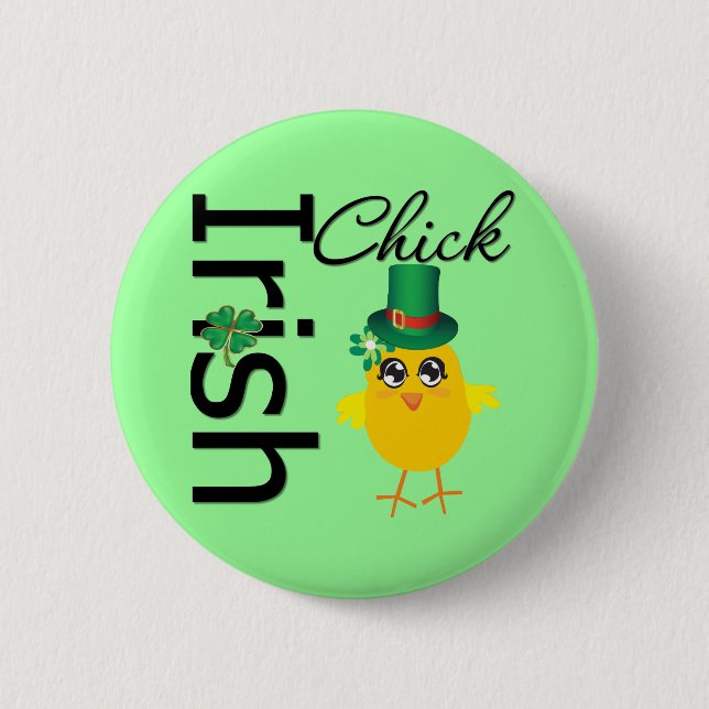 St. Patrick's Day Irish Chick 6 Cm Round Badge (Front)