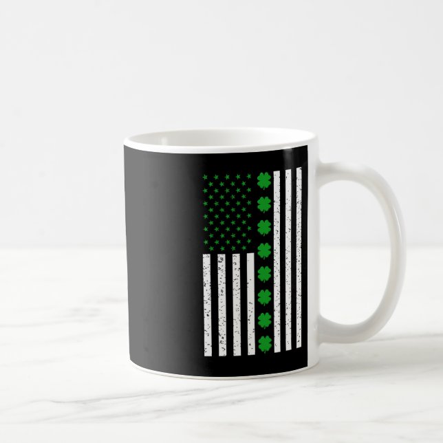 St Patricks Day Irish Clover American Flag  Coffee Mug (Right)
