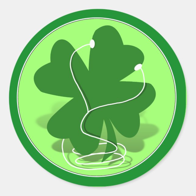 St. Patrick's Day iRish Clover Classic Round Sticker (Front)