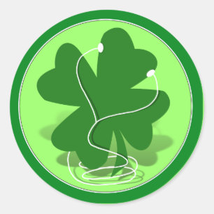 St. Patrick's Day iRish Clover Classic Round Sticker