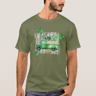 St. Patrick's Day Irish Clovers Vintage Truck T-Shirt