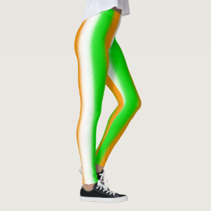 St Patrick's Day Irish Colours: Orange Green White Leggings