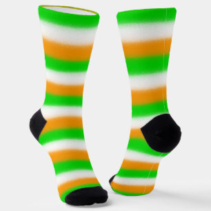 St Patrick's Day Irish Colours: Orange Green White Socks