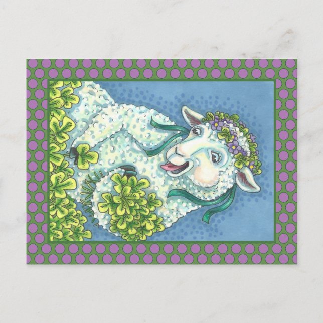 ST. PATRICK'S DAY IRISH EWE, SHEEP POSTCARD (Front)