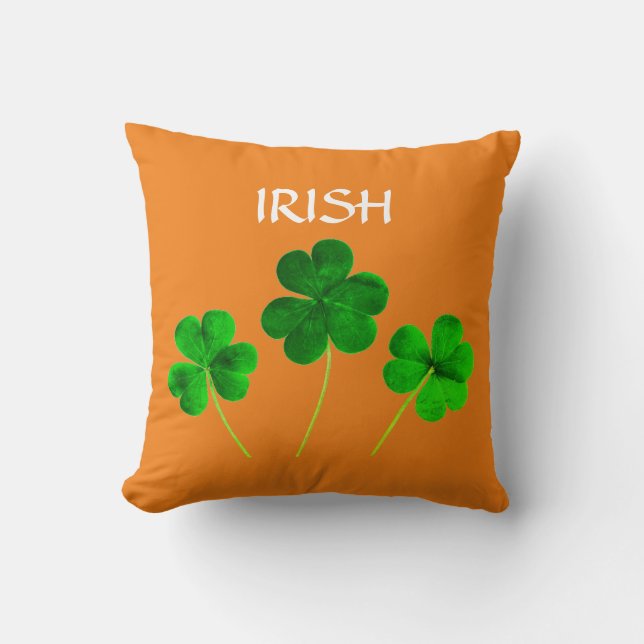 St Patrick's Day Irish Flag Colours Green Orange Cushion (Front)
