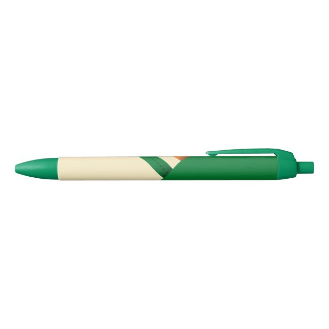 St Patrick's Day Irish Flag Shamrock Black Ink Pen (Top)
