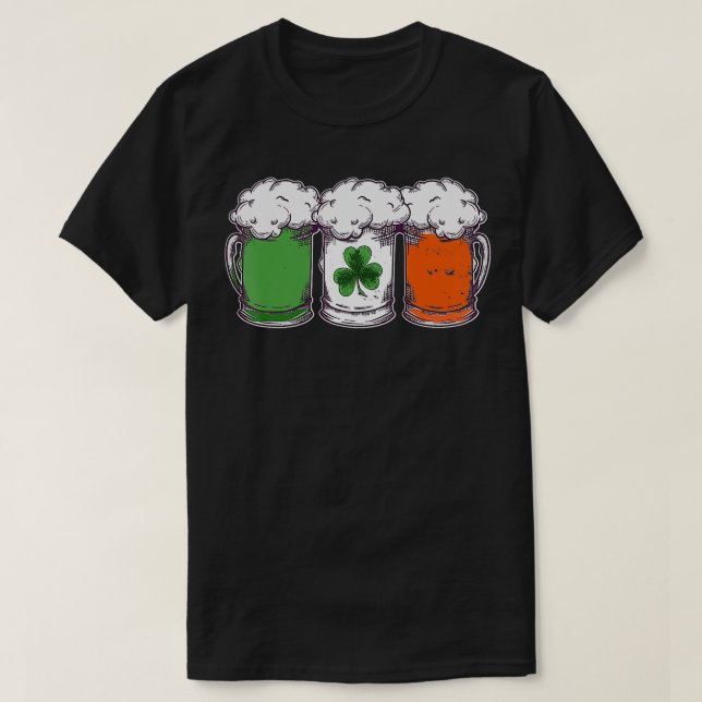 St Patricks Day Irish Flag Shamrock Party  T-Shirt (Design Front)