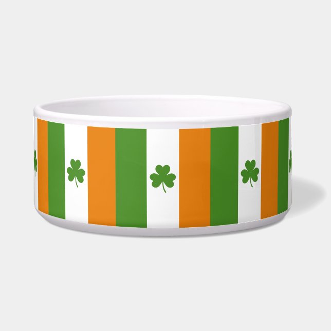 St Patrick's Day Irish Flag with Shamrock Clover (Front)