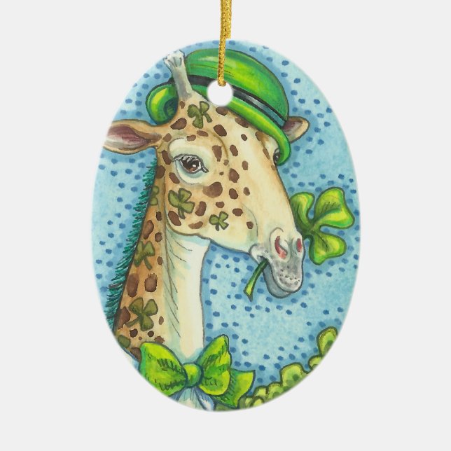 St. Patrick's Day IRISH GIRAFFE CHRISTMAS ORNAMENT (Front)